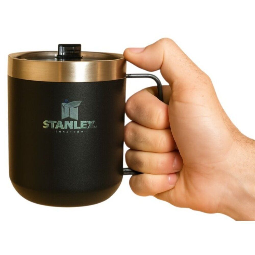 Stanley Insulated Legendary Camp Matte Black Mug Travel Cup 12 Oz